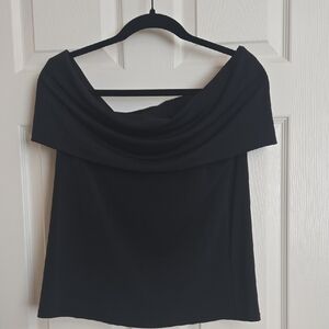 Jennifer Lopez Black Off-Shoulder Blouse